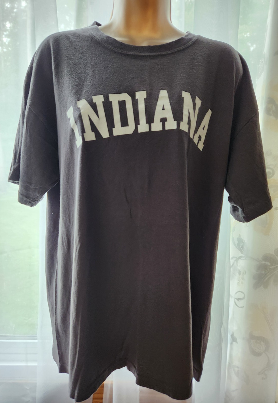 INDIANA T-Shirt Size Large Dark Gray Tee Unisex Crew Neck